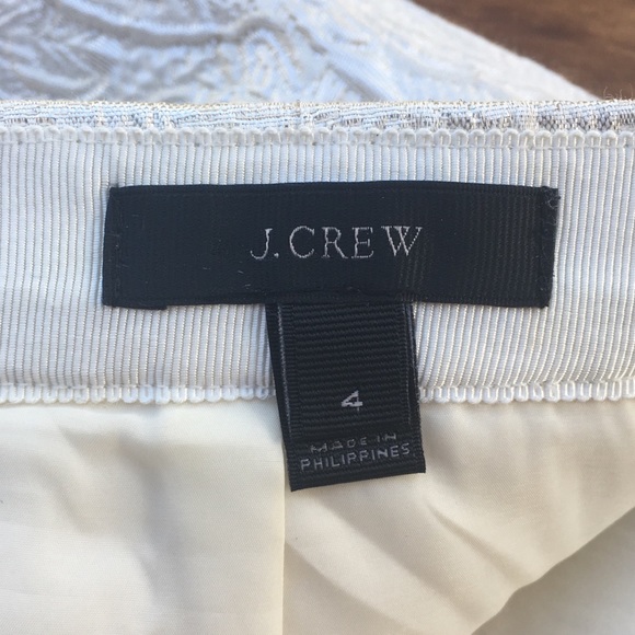 J. Crew Skirts J Crew Metallic Silver Crossover Skirt Brocade 4